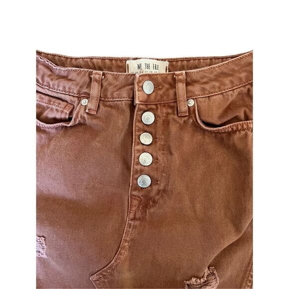 Free People We The Free Rust Colored A-Line Jean Skirt - Picture 5 of 5